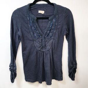 Meadow Rue Top Women’s Long Roll Sleeve‎ Size XS